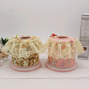 Paper towel box, new garden lace round paper box household cloth plastic tissue paper box.
