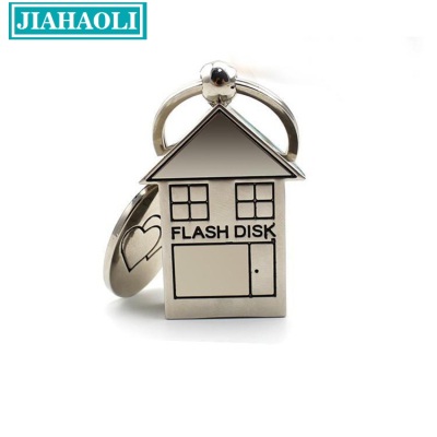 Jhl-up035 creative metal house U disk personalized advertising business promotion gifts 8gU disk logo..