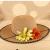 Children's straw hat summer beach hat sun hat han version of the flower can be folded in a big hat.