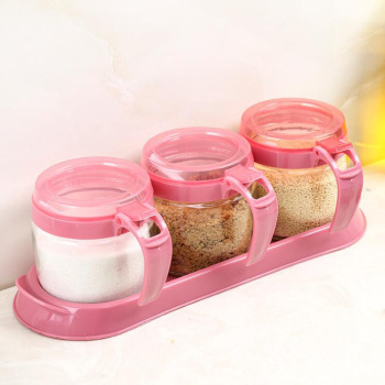 Kitchen supplies multi-function seasoning bottle creative glass seasoning jar, sealed glass jar kitchen suit.