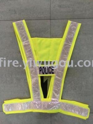 Police a-type reflective clothing, reflective vest, reflective clothing.