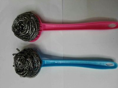 Household cleanser handles the stainless steel wire ball brush stainless steel not hurt hand brush wholesale.