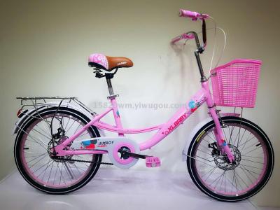 The 20-inch narcissus disc brake student bicycle bicycle bicycle bicycle accessories are pink and purple