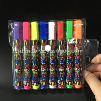 12 color liquid fluorescein crayon light pen brush.