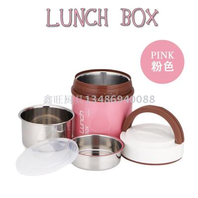 The stainless steel handle of the heat preservation box convenient double layer multi-use with large capacity 