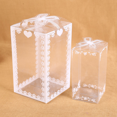 PVC transparent packaging box Korean lace plastic candy box gift box creative wedding products.