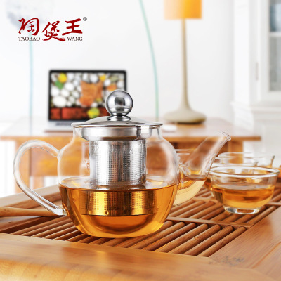 Ceramic pot wang borosilicate glass small teapot nozzle filter mercifully tea pot transparent tea set spot