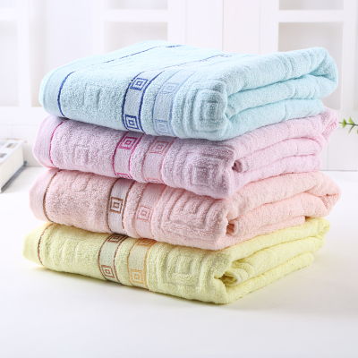 All cotton adult Great Wall plaid towel men and women super soft absorbent hair bath towel.