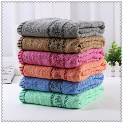 Manufacturer's direct selling of colorful stripes with a weak twist bath towel.