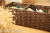 Paper Woven Three-Grid Sundries Basket-Beige Coffee Color