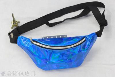 laser rainbow color waist bag women's messenger bag sports running multi-functional collection of silver boobs.