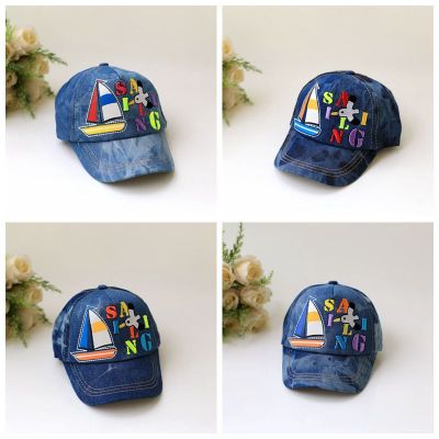 In spring 2018, the new sailing children's baseball cap, cute cartoon boy hat and cowboy hat wholesale.