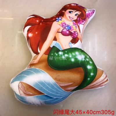 Simulation 3D printing lovely mermaid pillow princess doll toy girl doll printed doll.