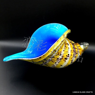 Glass handicrafts shell sea snail home decoration glass decoration of the sea pure hand.