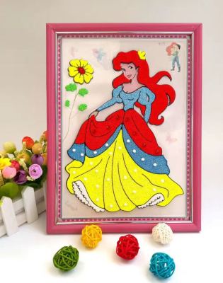 3D picture frame crystal snowflake clay painting.