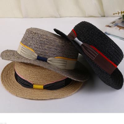 Spring/summer 2018 new straw hat naval wind sun protection double color splice wide hat.
