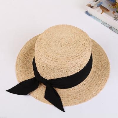 Spring/summer 2018 new style straw hat, navy, broadside, plain and single silk braid hat.