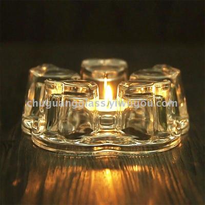 Heart-Shaped Candlestick Crystal Glass Crafts Home Furnishings