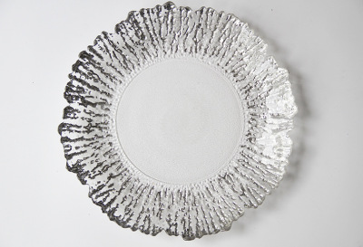 Foreign trade manufacturer electroplate gold border west dinner plate pastry plate glass plate.