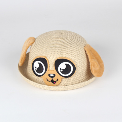In 2018, the new cute puppy straw hat, summer sun hat and baby straw hat, MZ2540.