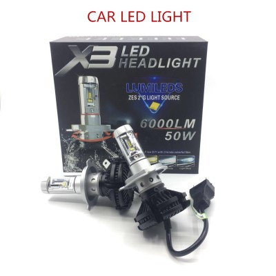 Car LED headlamp X3 high light 50W super bright 6000LM