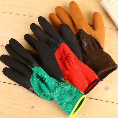 Color layer manufacturer direct selling labor protection gloves anti-skid and wear-resistant factory site general.