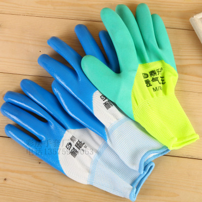 Color layer manufacturer direct selling labor protection wear resistant gloves work waterproof and anti-skid.