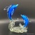 Glass handicraft glass imitation jade dolphin home decoration decoration.