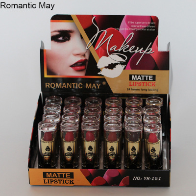 Romantic May Velvet Love Words Matte Lipstick Black Buttons Lipstick Long-Lasting Moisturizing Matte Color