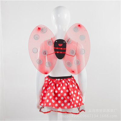 Seven star ladybug butterfly wing skirt suit six children's day party festival performance props.