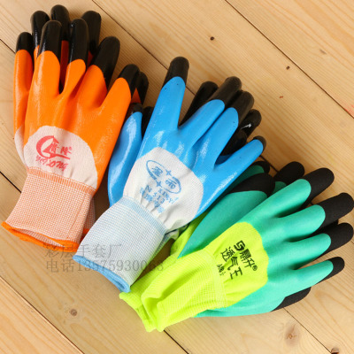 Color layer labor protection professional gloves anti-skid wear-resistant manufacturers direct sales.