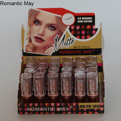 Romantic May New Rose Gold Lipstick Matte Non-Stick Cup Lipstick Pumpkin Color Brick Red
