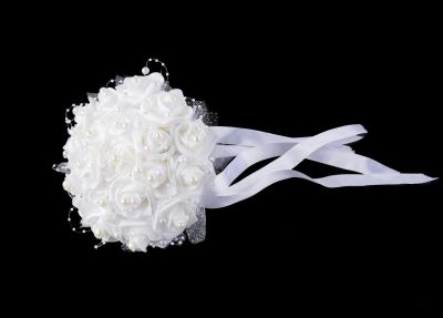 New Pearl Lace Hexagonal Bridal Bouquet Tassel Lace European Simple Beautiful Simulation Bridal Bouquet