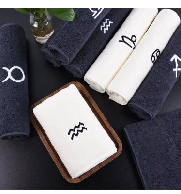 Cotton towel sports towel constellation pattern lengthening and thickening can embroider the customer's LOGO