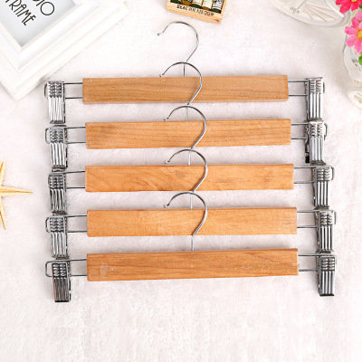 Factory Direct Sales High Quality Solid Wood Pants Rack Trouser Press Skirt Stand Skirt Clip Wood 23cm Wholesale