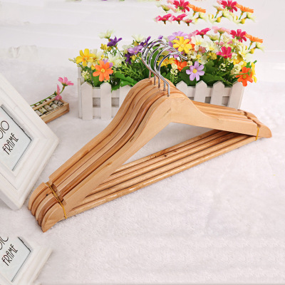 Factory Direct Sales Clothing Store Hanger Miscellaneous Wood Secondary Hanger Thickened High-End Wooden Hanger Real Wooden Hanger Wholesale
