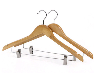 2. High end wood hangers assume suit hangers painted with clip rack adult hangers with pants clip skirt clip