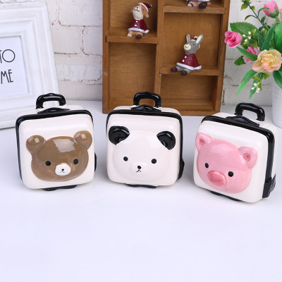 Sales of cute animal ceramic crafts luggage birthday gift box handicraft manufacturers wholesale.
