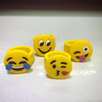 Creative PVC smiley face expression ring