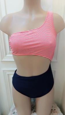 Sexy navy style striped swimsuit yiwu factory