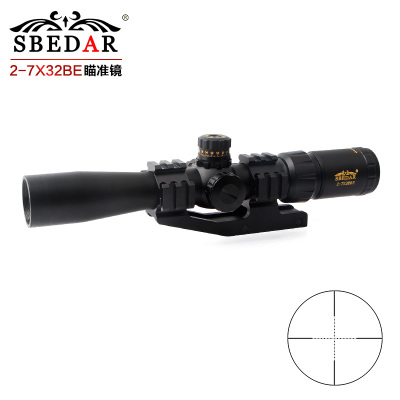 2-7x32be tricolor gold word aseismic optical sight