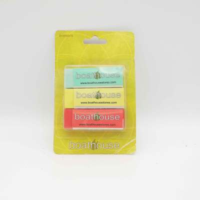 3 Color ordinary series erasers set
