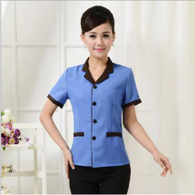 Luxury hotel supplies floor cleaners PA uniform lapel cleaning wear short-sleeved hotel rooms restaurant