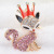 Korean gold crown fox model with diamond key ring girl's bag hanging pendant