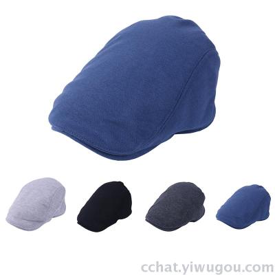 Spring and Summer Men's and Women's Casual Duck Tongue Cotton Solid Color Beret Advance Hats