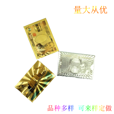 Gold leaf poker foreign trade CARDS color yen monochrome yen tuhao Gold waterproof poker frosting