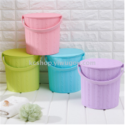 Plastic multifunctional fishing bucket tape cover collection bucket trash can