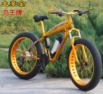 Assist bicycle 26-inch electric bicycle lithium electric aluminum alloy wide-tire mountain bike snowmobile