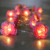 Pink little silk flower festival flower lamp string silk flower lantern string wedding decoration LED battery lamp