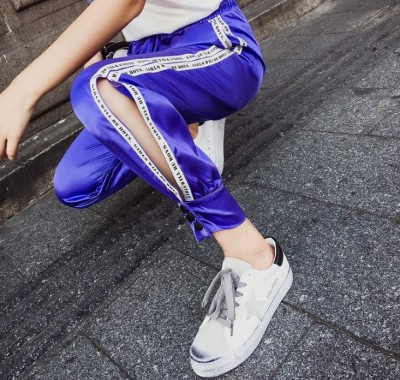 Purple sweatpants hip-hop girl Korean style hipster students loose harajuku bf harbor style ins super hot pants